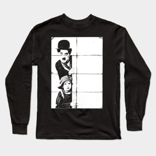 Charlie Chaplin And The Kid Long Sleeve T-Shirt